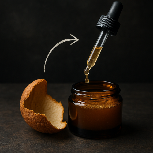 upcycling-cosmetique-transformation-huile-naturelle Transformation d’écorce d’agrume en huile cosmétique naturelle – concept d’upcycling dans la beauté durable”