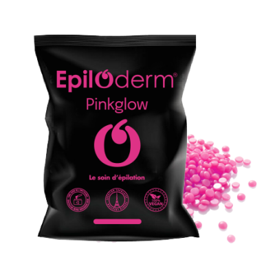 Cire Pink Glow – innovation upcycling signée Epiloderm Epiloderm Pink Glow – cire pelable éco-responsable 97 % naturelle issue de l’upcycling